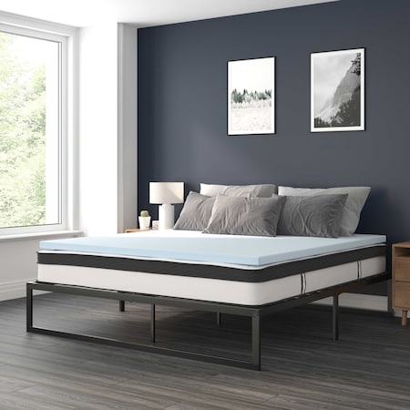 Flash Furniture 10" King Mattress, 14" Bed frame & 3" Topper Set XU-BD10-10PSM3M35-K-GG
